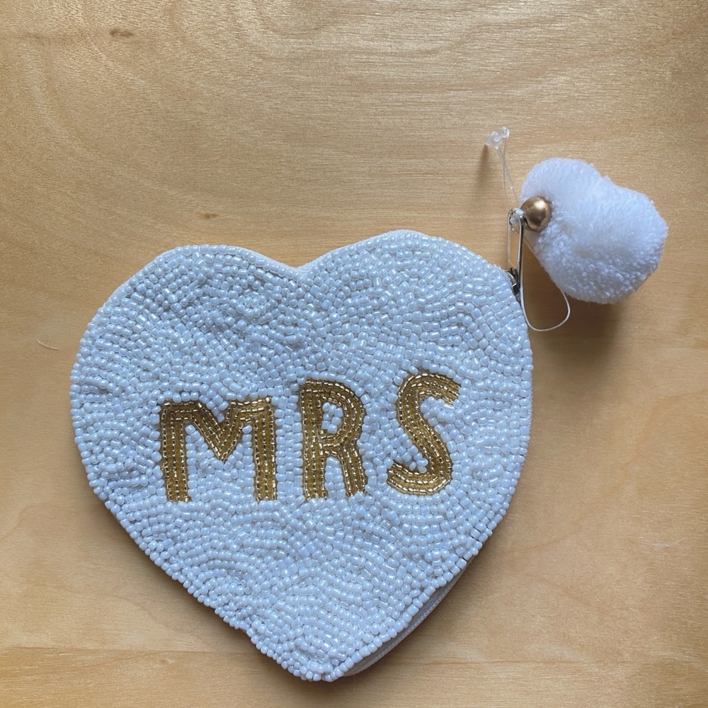 Bride Heart Shaped Pouch Mrs